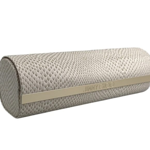 JIMMY CHOO Sunglasses Hard Case  Taupe Embossed Snakeskin with Gold Logo - Picture 13 of 13